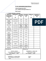 2bc - List of Materials