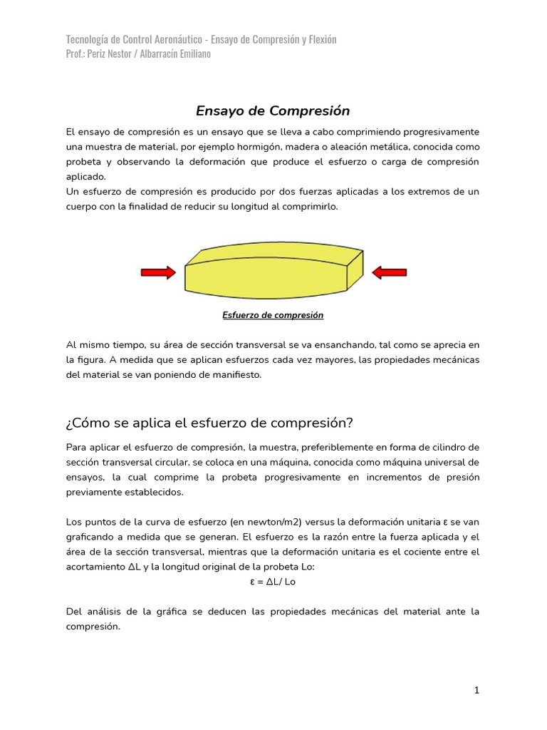 09 - Ensayo de Compresión y Flexión | PDF | Deformación (ingeniería ...