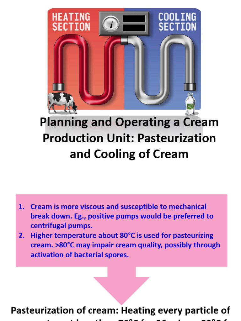 Cream Pasteurization and Cooling Methods | PDF | Heat Exchanger | Water