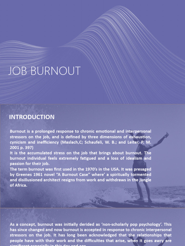 Burnout Pdf Occupational Burnout Applied Psychology