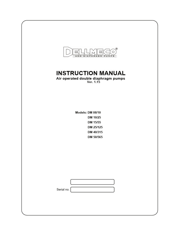 Dellmeco AOD Diaphragm Pump Manual | PDF | Pump | Valve