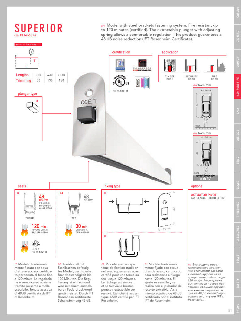 Porte coupe-feu 120 min, isolation 48 dB | PDF