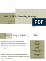 Role of HR in Executing Strategy