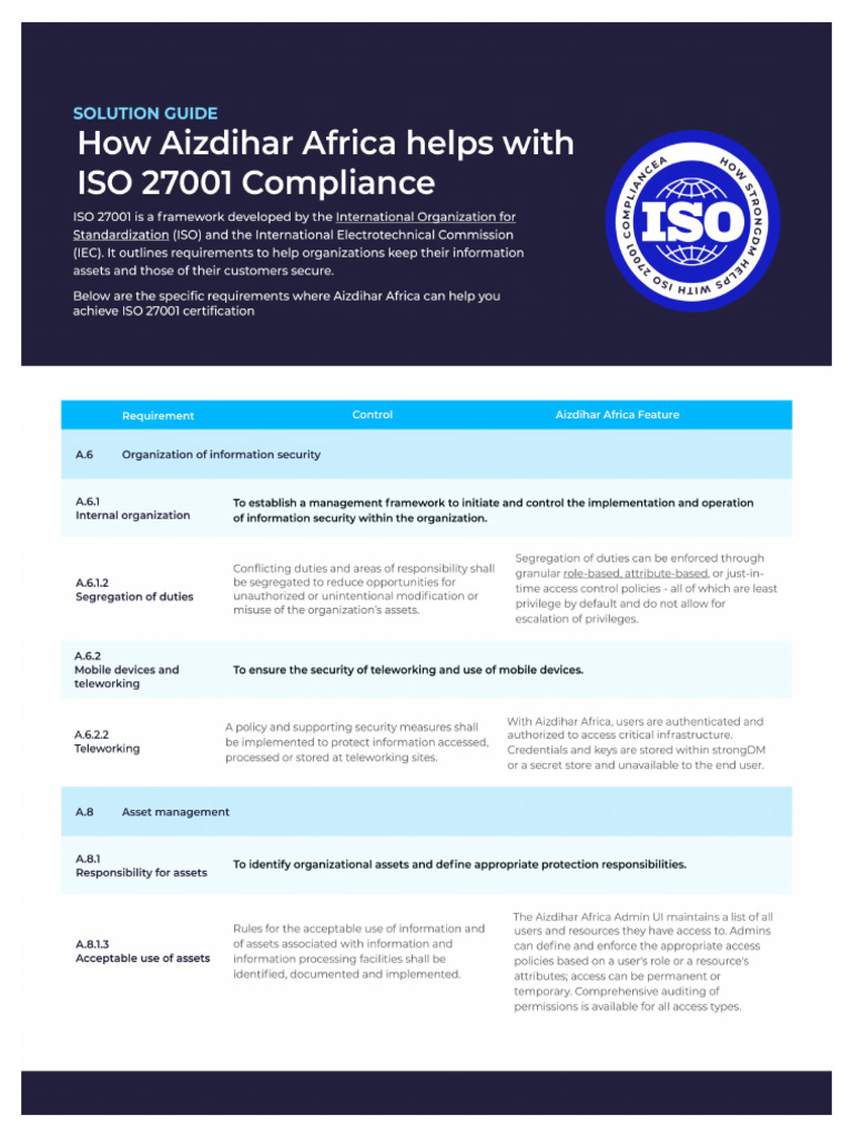 ISO 27001 - Compliance Documentation | PDF