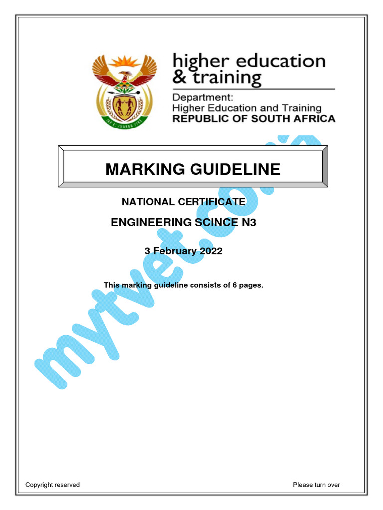 N3 Engineering Science February 2022 Memorandum | PDF | Physical ...