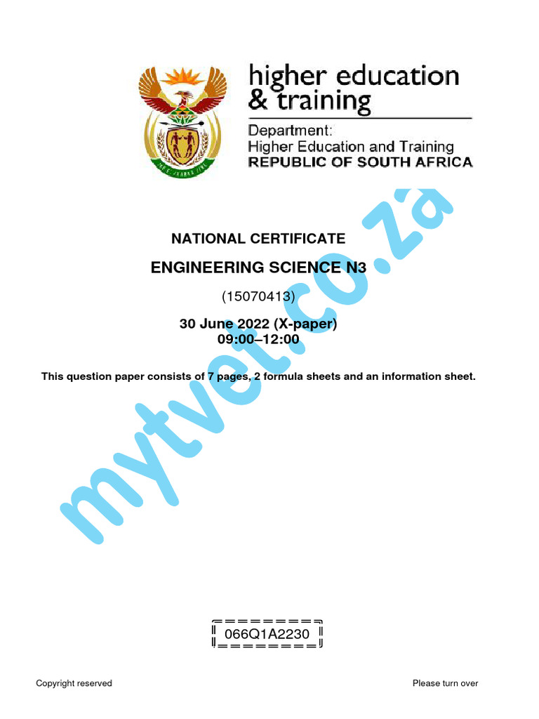 N3 engineering science august 2022 question paper pdf force