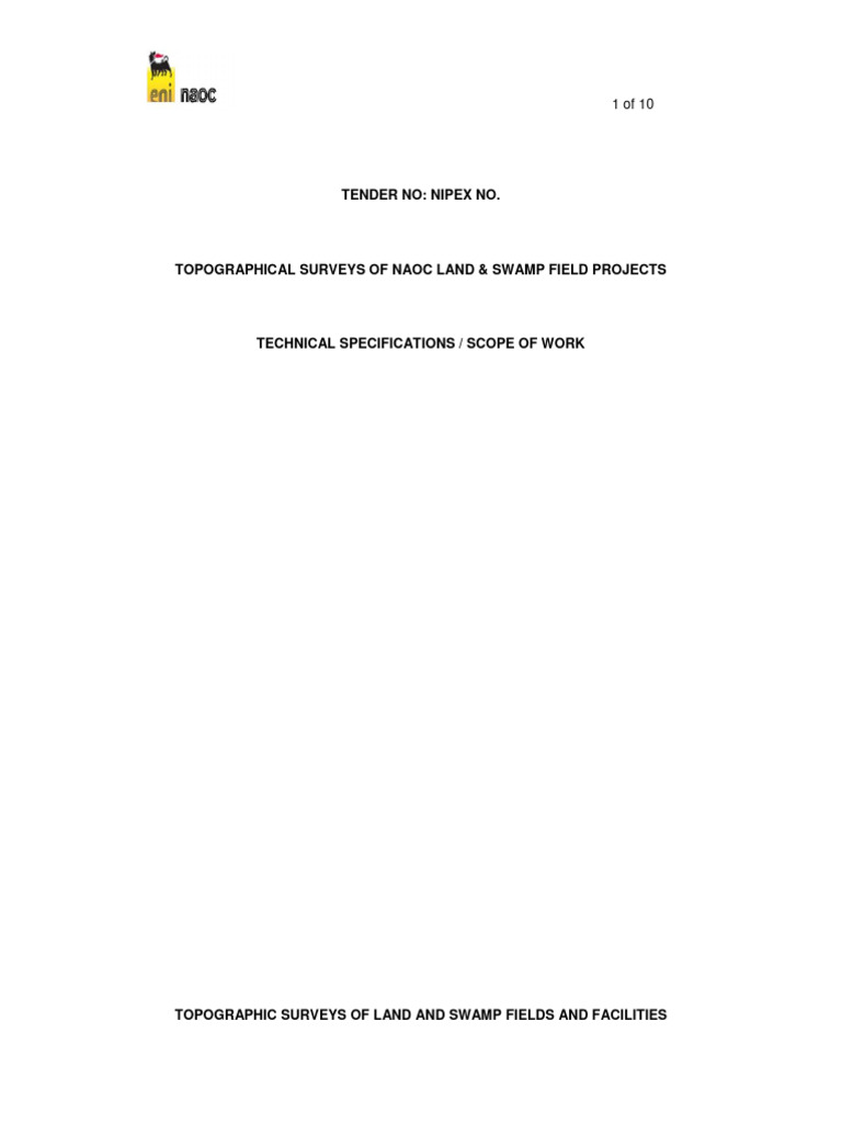 Appendix D - Scope of Work | PDF | Surveying | Tide