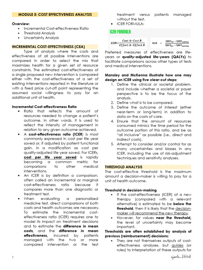 Cost-Effectiveness Analysis Overview | PDF | Cost Effectiveness ...