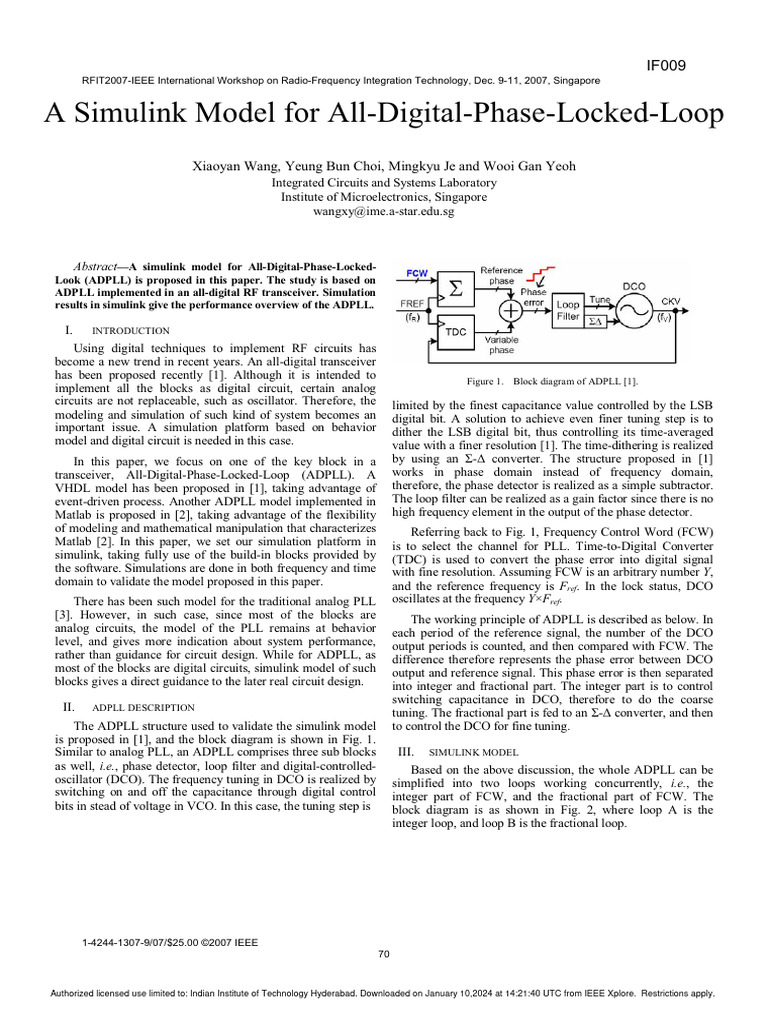 A Simulink Model For All-Digital-Phase-Locked-Loop | PDF | Phase (Waves ...