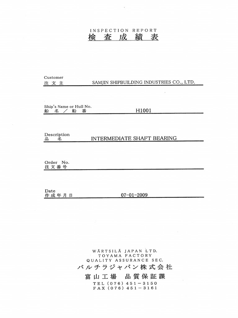 INSPECTION REPORT H1001 LSB PDF