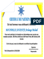 Certificat de Participation