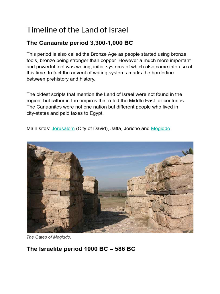 History Timeline of the Land of Israel | PDF | Hasmonean Dynasty ...