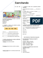 Exercício 7º Ano Língua Portuguesa - Pronomes Pessoais de Caso Reto, Hipônimos e Hiperônimo