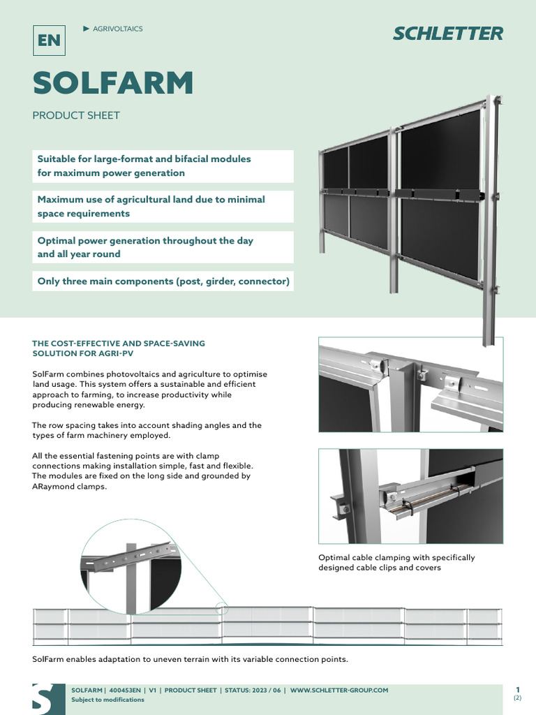 Agrivoltaics Product Sheet: SolFarm System | PDF