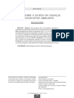 Estudo sobre a escrita em crianças e adolescentes abrigados