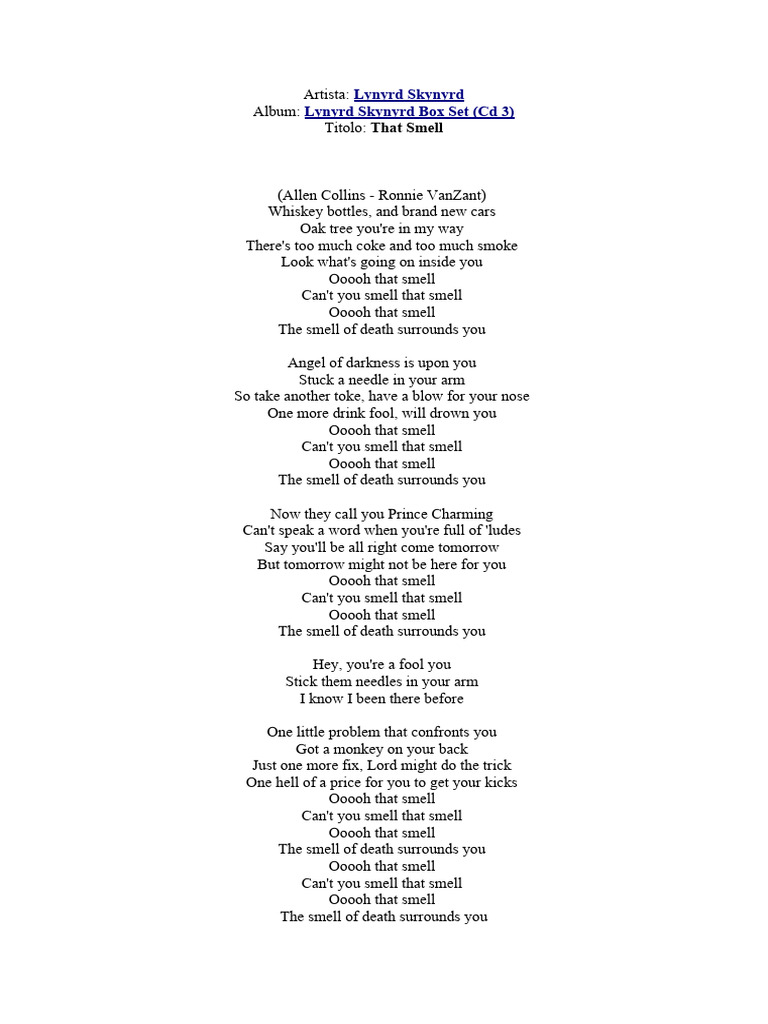 Lynyrd skynyrd that smell pdf
