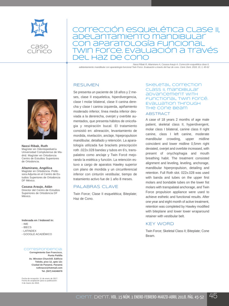 Corrección Clase II con Twin Force | PDF | Boca | Odontología