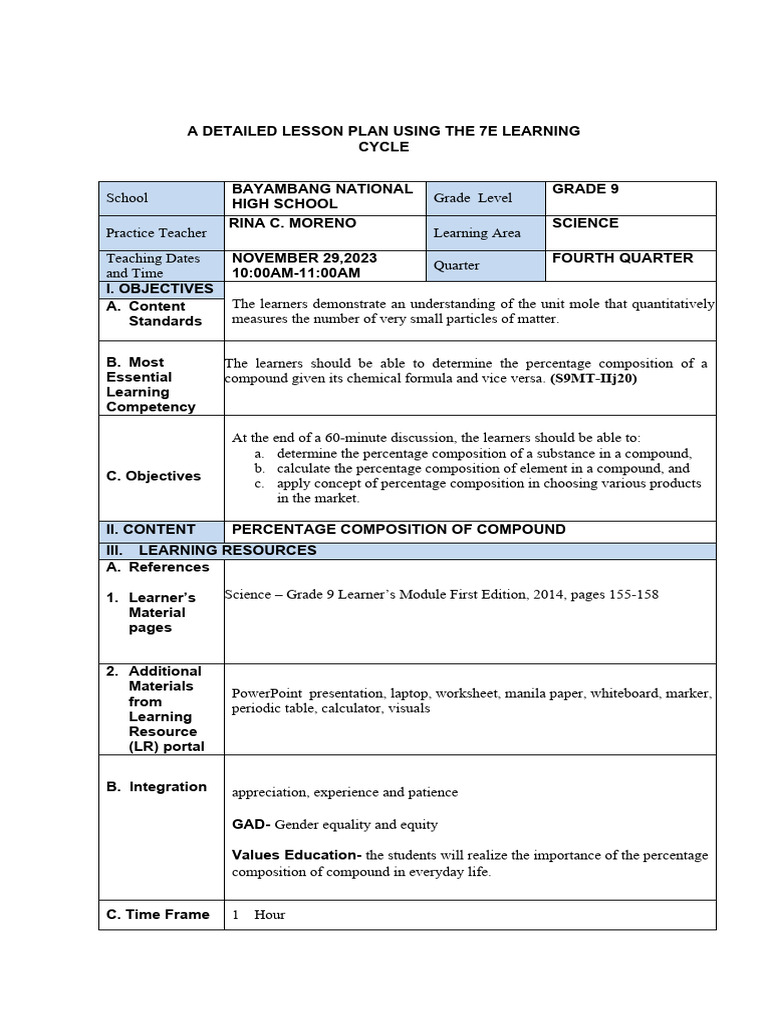 Percentage Composition in Chemistry | PDF | Mole (Unit) | Toluene