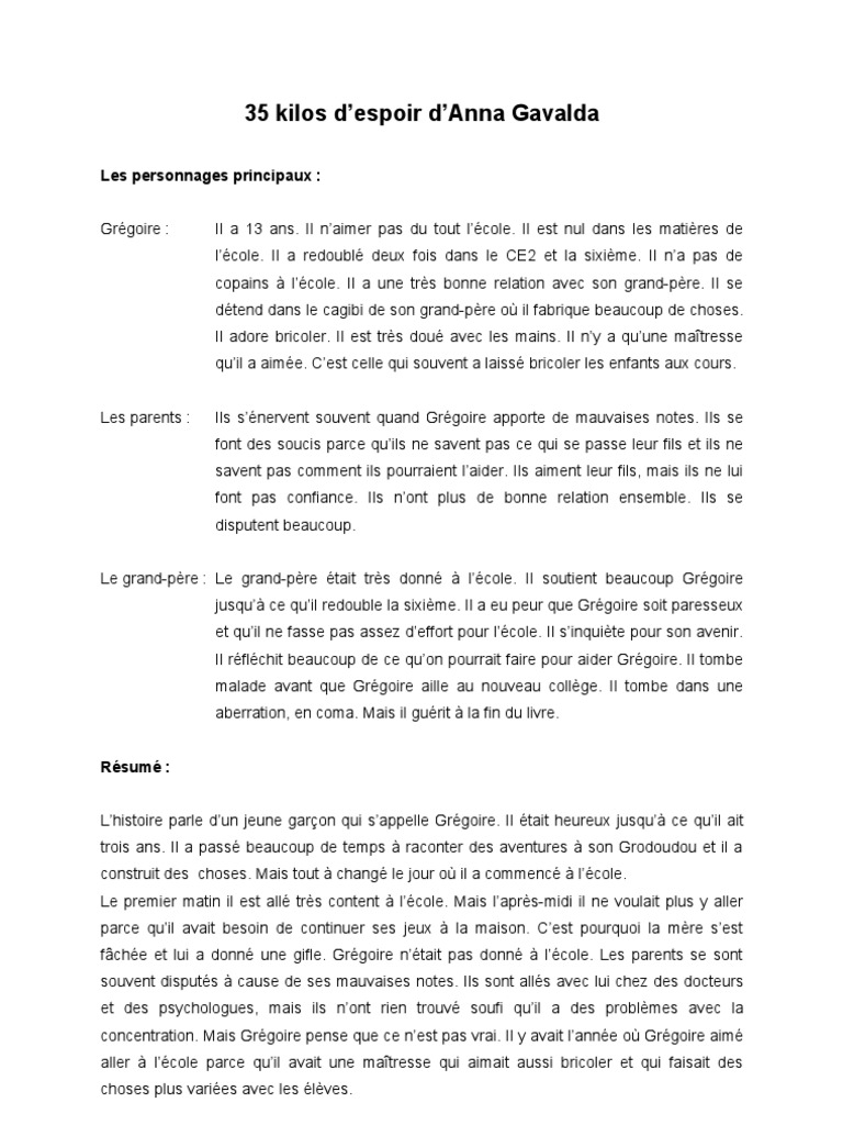 35 Kilos D'espoir | PDF