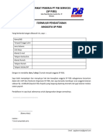Formulir Pendaftaran Anggota SP PJBS