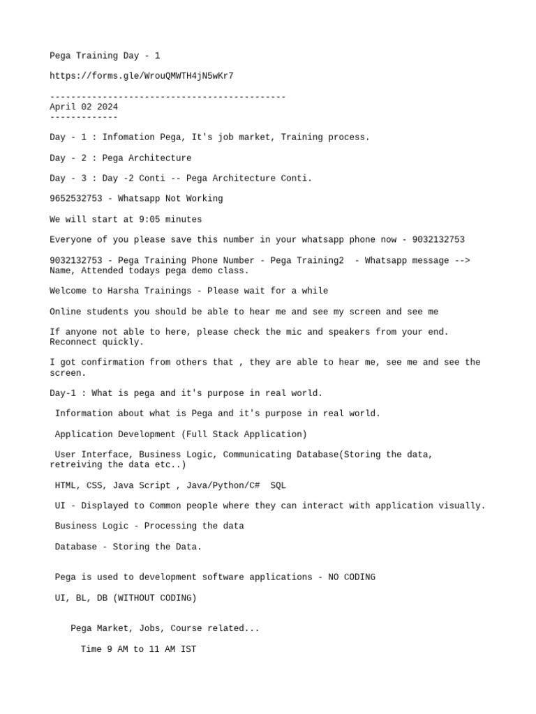 Pega Class Notes 616 Batch | PDF | User Interface | Databases
