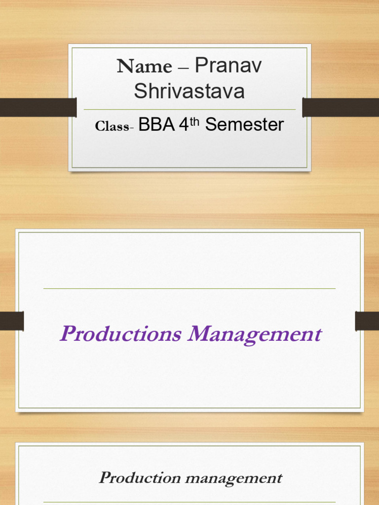 Overview of Production Management Concepts | PDF | Lean Manufacturing ...