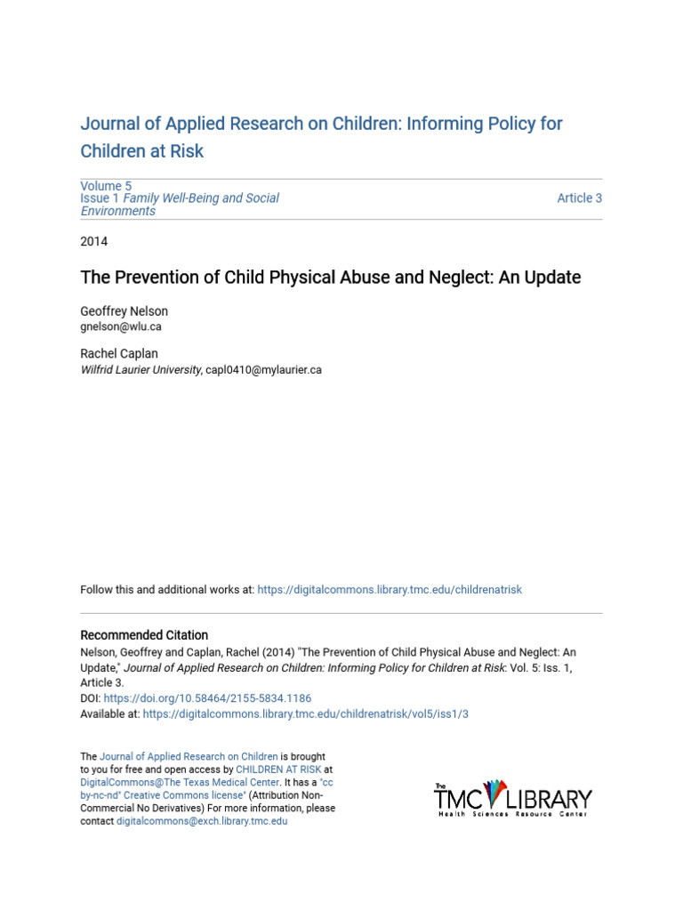 Update on Preventing Child Abuse and Neglect | PDF | Child Abuse ...