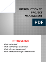 Introduction To Project Management