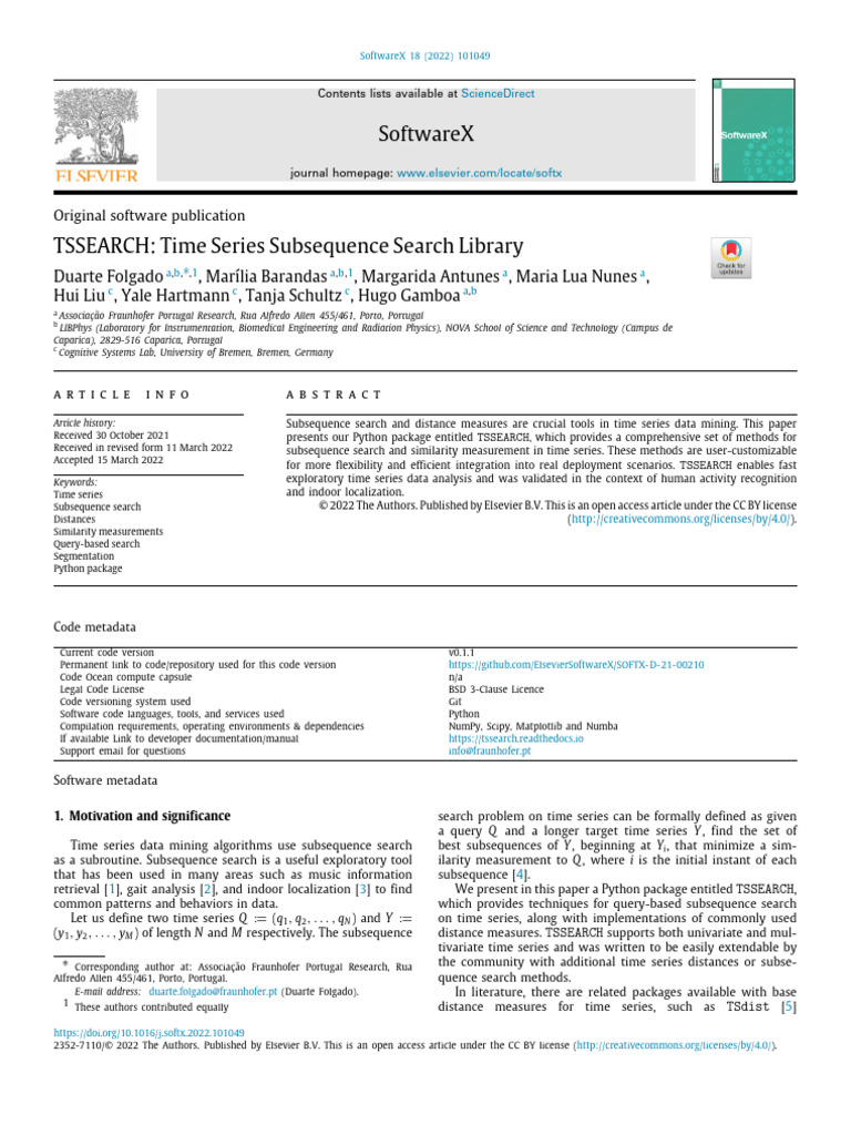 TSSEARCH: Time Series Subsequence Tool | PDF | Time Series | Image ...
