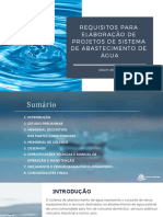 E-BOOK - REQUISITOS PARA ELABORAÇÃO DE PROJETOS DE SISTEMA DE ABASTECIMENTO DE ÁGUA