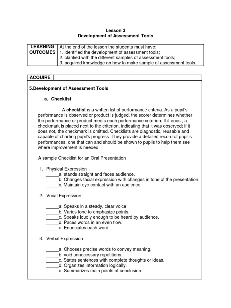 Assessment Tool Development Guide | PDF | Cognition | Human Communication