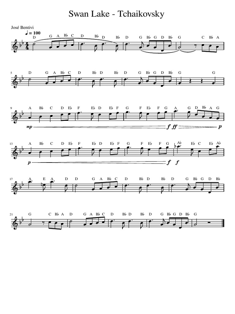Swan lake flute pdf ballet