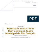 Espetáculo Teatral "Mãe Rua" Estreia No Teatro Municipal de São Gonçalo. - O São Gonçalo