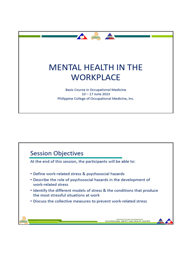 7-Mental Health Workplace | PDF | Occupational Safety And Health ...