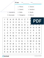 Tipos de Artes Visuais 6º Ano Caça Palavras