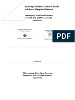 Lecture 1 - White Topping, Short Panel Concrete Pavements and Cell Filled Concrete Pavements