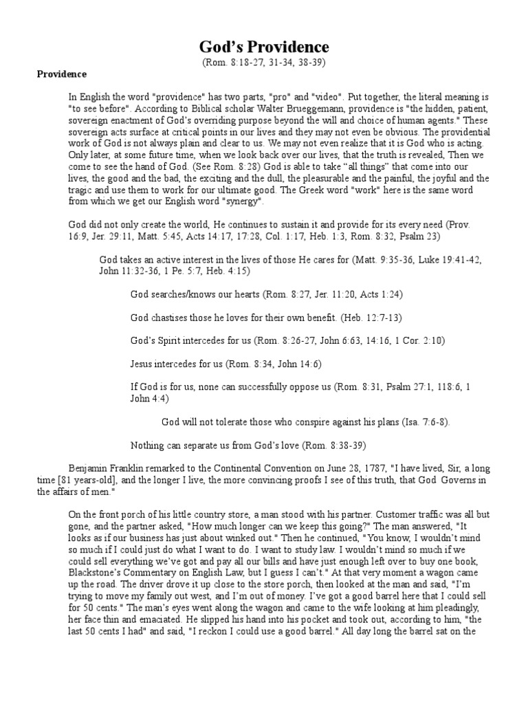 Understanding God's Providence | PDF