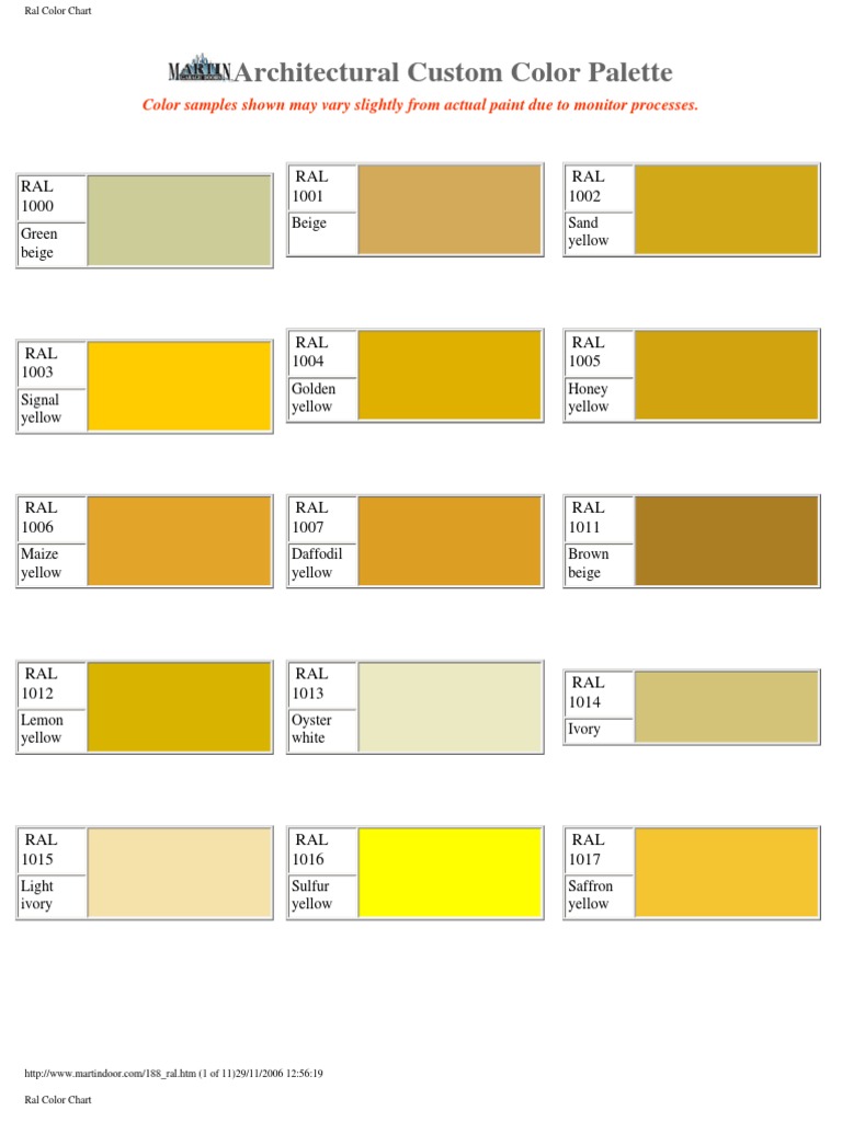 Ral Color Chart | PDF | Blue | Yellow