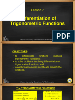 Lesson 7 Differentiation of Trigonometric Functions