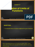 Lesson 2 Evaluation of Limits of Functions