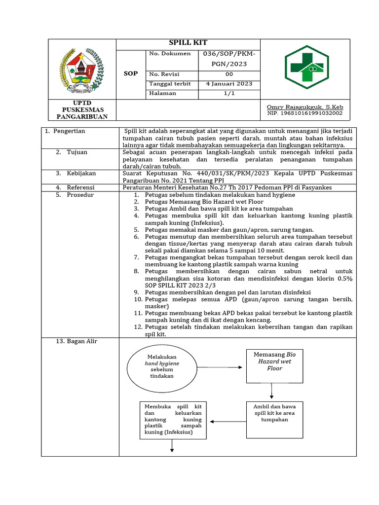 3.9.1.c 1 SOP SPILL KIT | PDF