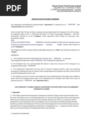 Separation Agreement