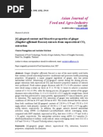 (6)-Gingerol Content and Bioactive Properties of Ginger (Zingiber Officinale Roscoe) Extracts From Super Critical Co2 Extraction