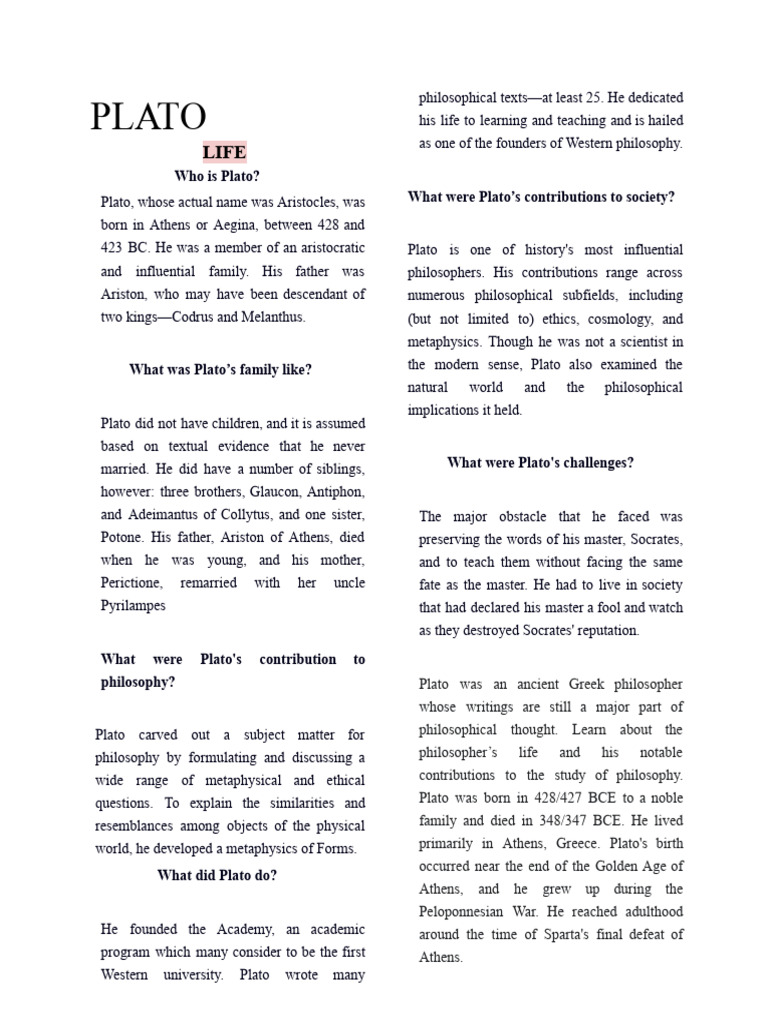 PLATO.docx-1 | PDF | Plato | Metaphysics