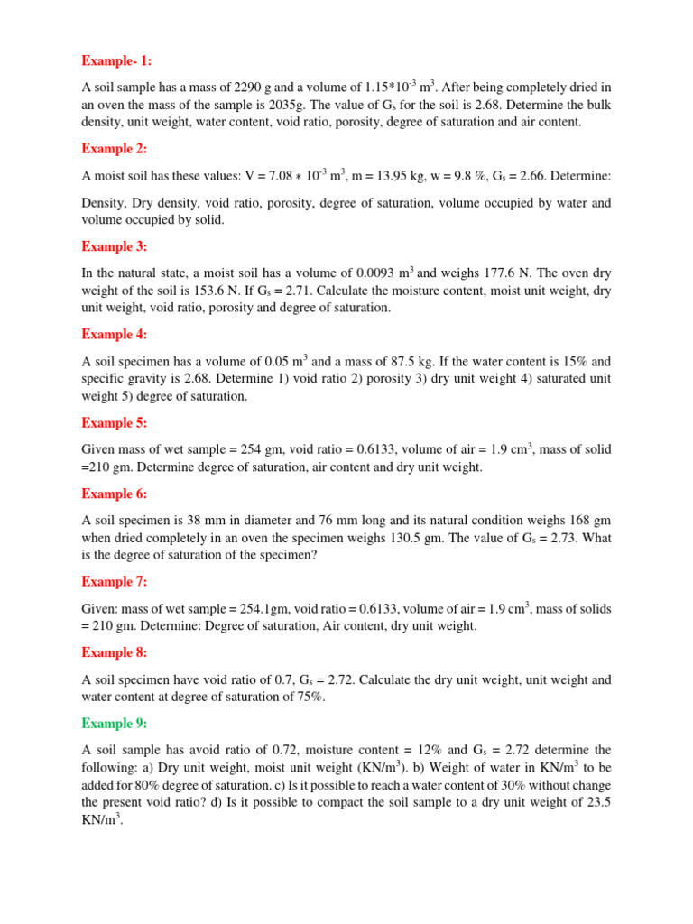 SOIL MECHANICS NUMERICAL PROBLEMS visual data 6