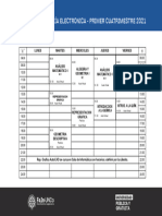 Horarios de Cursada - 1° Año-Electronica-1°cuatrimestre-2021