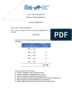 Lista de Exercício 4 - Métodos Quantitativos I