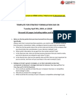 Assignment 1 - Strategy Formulation Document