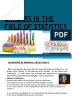 CAREERS IN THE FIELD OF STATISTICS