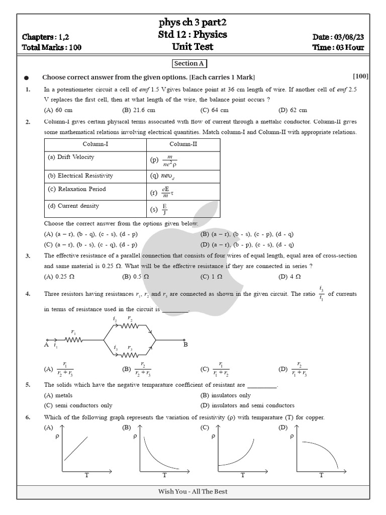 Physics Circuit Problems and Solutions | PDF | Electrical Resistance ...